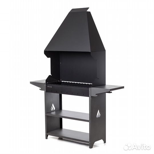 Мангал с зонтом, столиками, полками