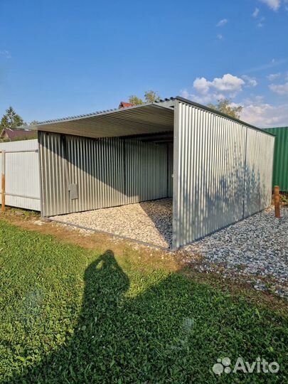 Гараж-ракушка из волнового профиля