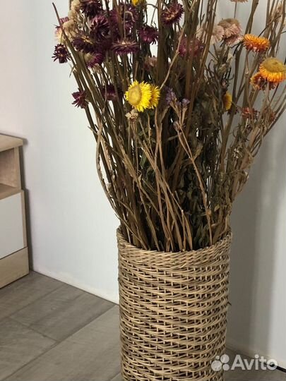 Ваза напольная плетеная