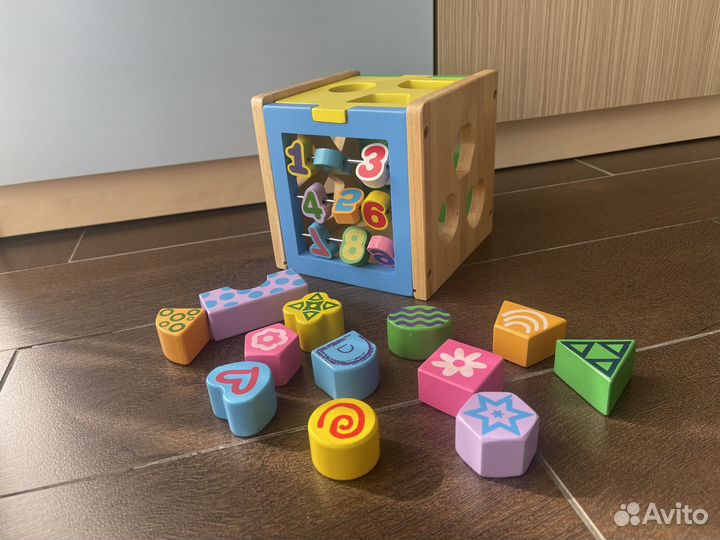 Развивающие игрушки Логический куб Деревянный