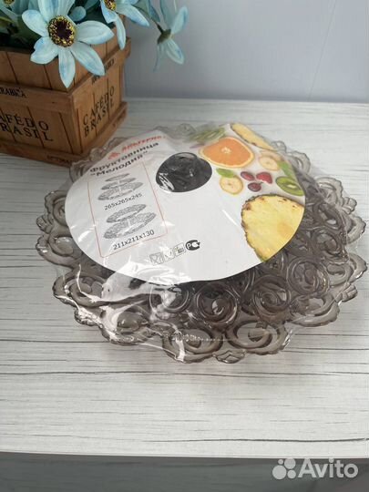 Фруктовница этажерка на ножке новая