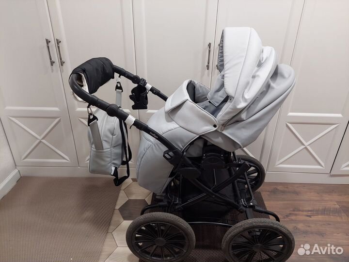 Коляска 2 в 1 indigo эко кожа