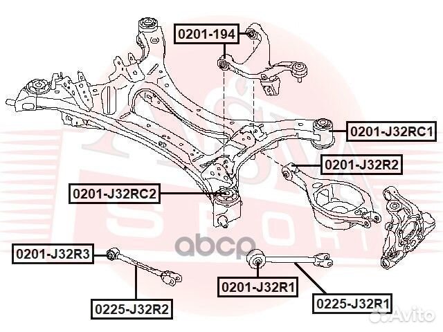 Сайлентблок 0201J32RC2 asva