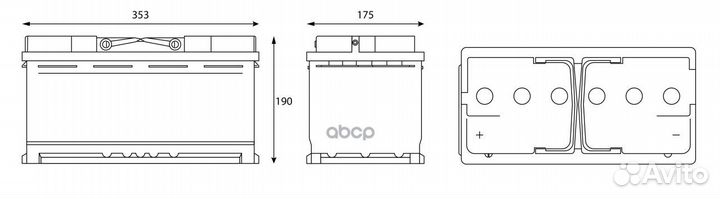 Аккумулятор gladiator EFB 95 Ah, 930 A