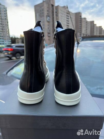 Rick Owens Black Jumbo Lace High-Top