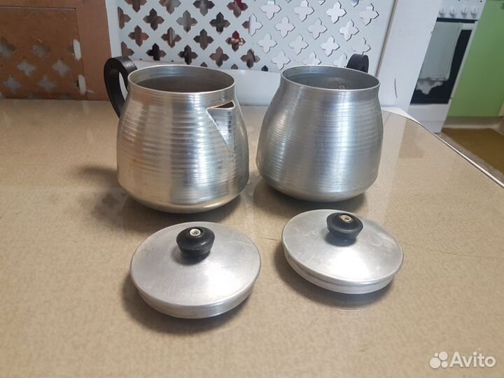 Чайник заварной и сахарница СССР металлические