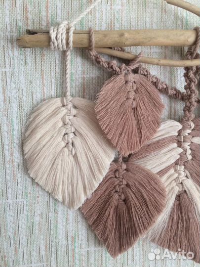 Панно листики макраме