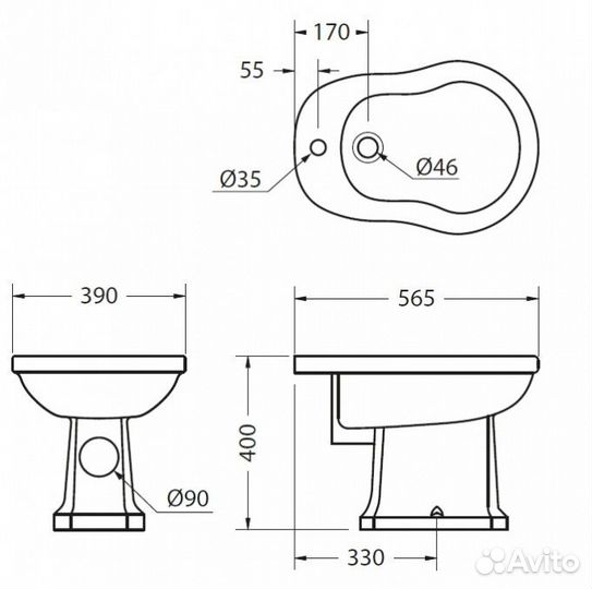 Биде Burlington P4
