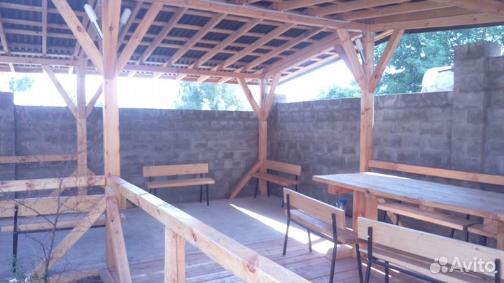 Беседка + бассейн + детская площадка