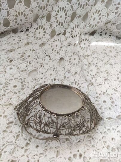 Ваза конфетница скань, мельхиор СССР