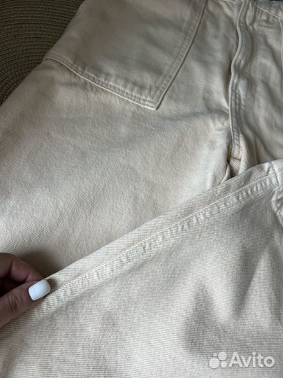 Новые бежевые джинсы Zara S high rise