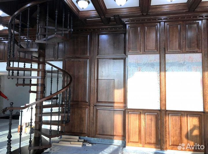 Деревянный потолок из массива дерева