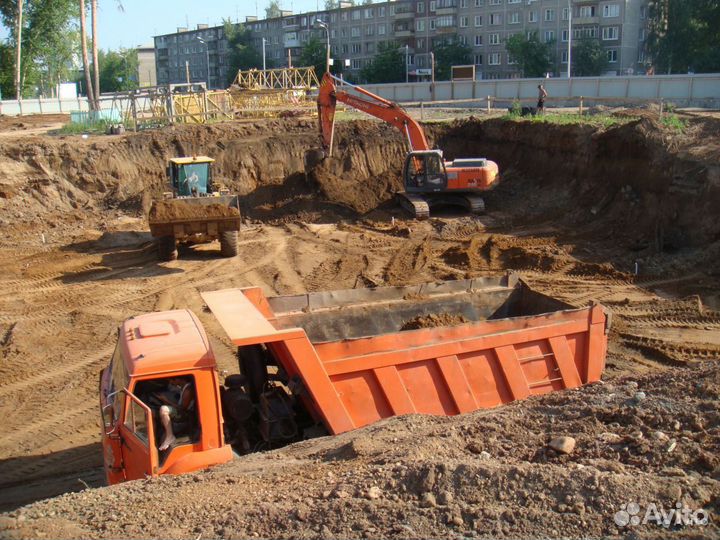 Вывоз грунта.копка котлованов