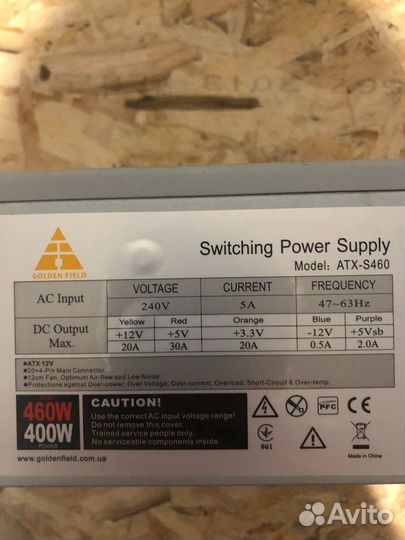 Блок питания GoldenField ATX-S460 400W