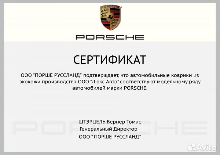 3D Коврики Porsche из Экокожи