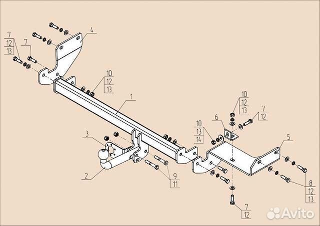 Фаркоп Kia Rio X-Line 2017-2020 от AvtoS
