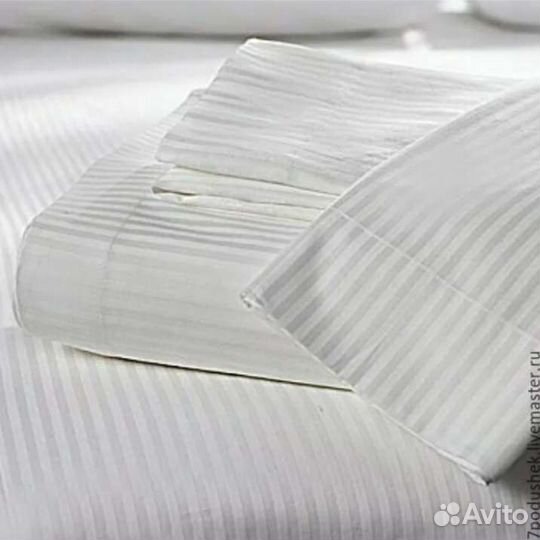 Постельное белье белое Страйп-Сатин гост