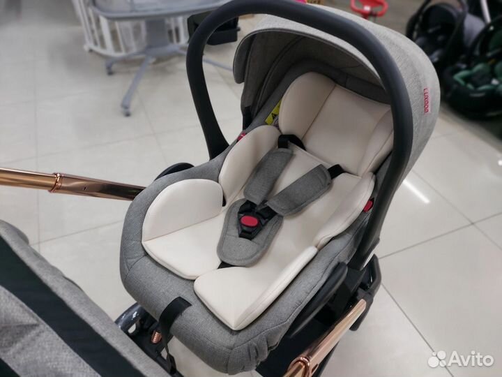 Коляска luxmom 788 3в1 серая