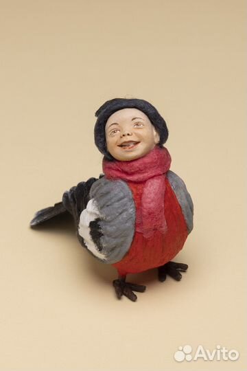 Ватные елочные и интерьерные игрушки дети - птички