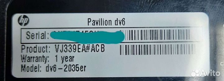 Ноутбук HP Pavilion dv6