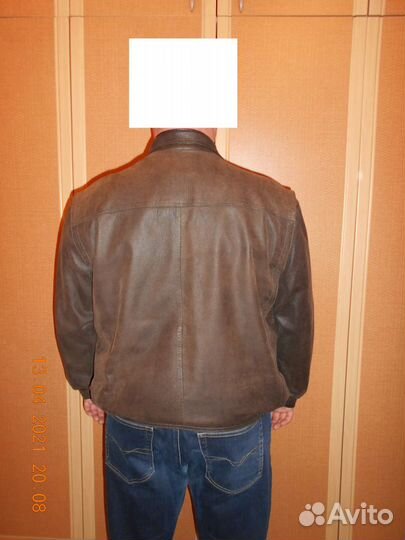 Куртка кожаная коричневая