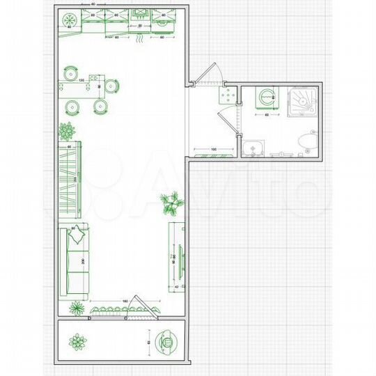 Квартира-студия, 31,7 м², 8/9 эт.