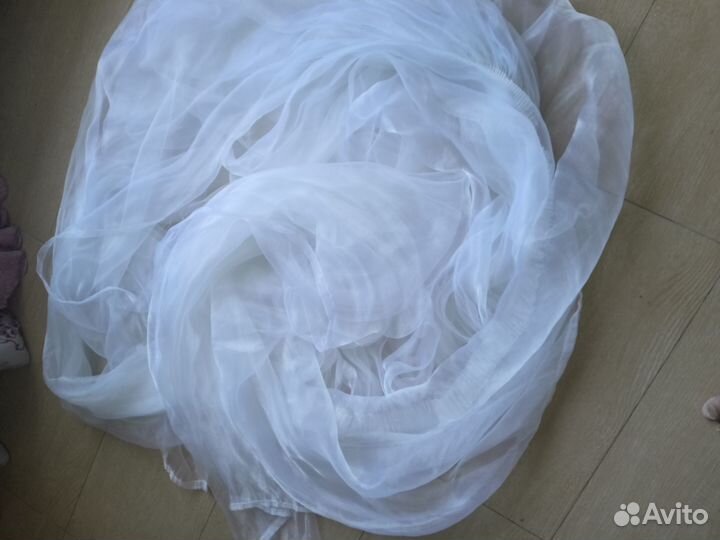 Вуаль белая гардина прозрачная