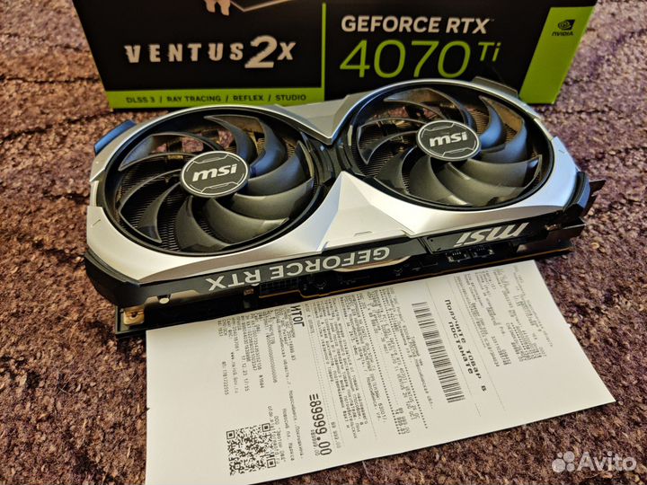 Msi RTX 4070 Ti 12gb на гарантии DNS