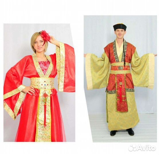 Китаянка, японка, самурай, китайский император