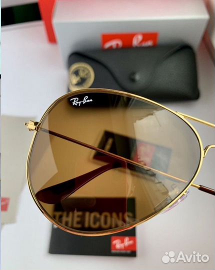 Очки ray ban aviator Авиаторы коричневые