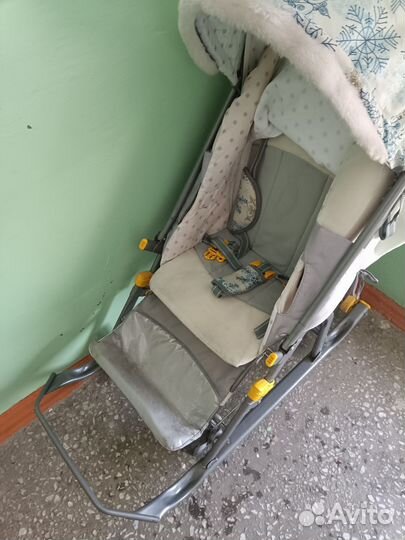 Детские санки коляска с колесами