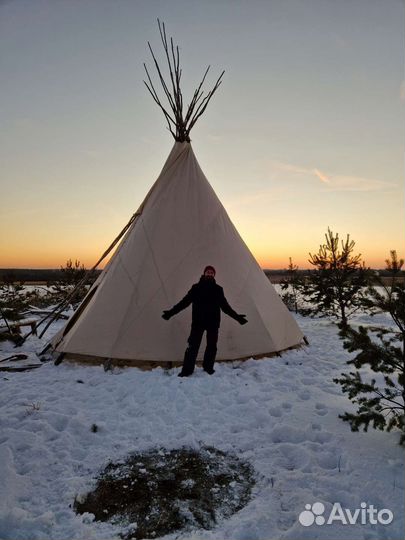 Глемпинг: типи, вигвам, палатка индейская