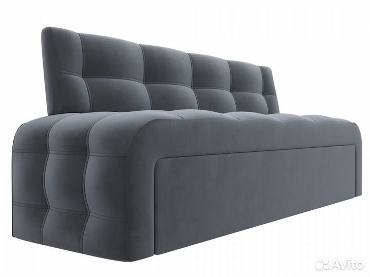 Диван кухонный прямой Люксор, велюр, серый. Москва