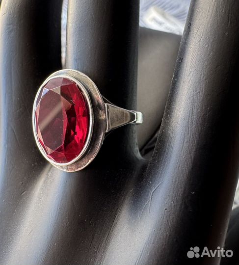 Кольцо серебро 925 патина корунд винтаж