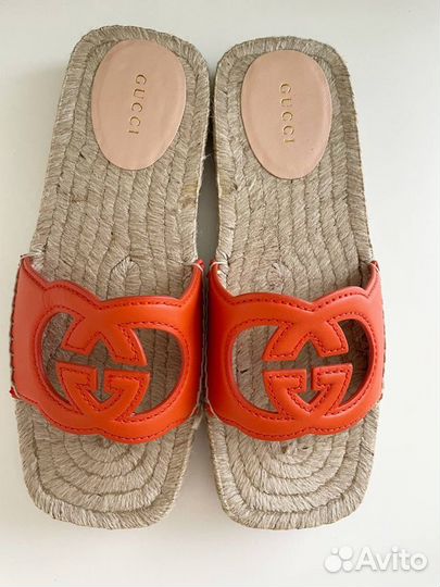 Шлепанцы Gucci кожа размер 37 (24.4 см)