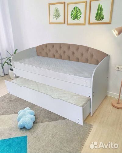 Кровать выдвиж спальн от 2х лет лдсп велюр