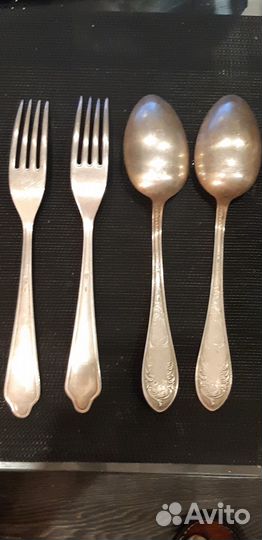 Вилки и ложки. Серебро. Звезда. 875 пр. СССР