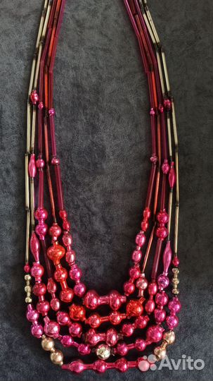 Ёлочные игрушки СССР Бусы стеклярус