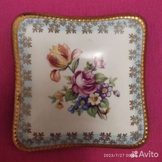 Фарфоровая шкатулка Martinroda Германия. Позолота