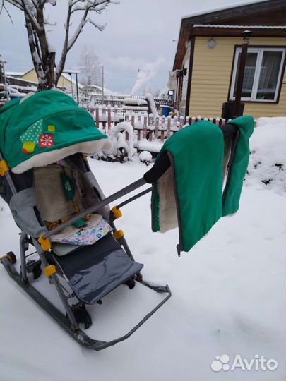Детские сани с колесами