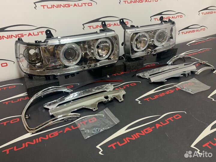 Фара Toyota land Cruiser 80 90-98 chrome LED tuning R+L светлые