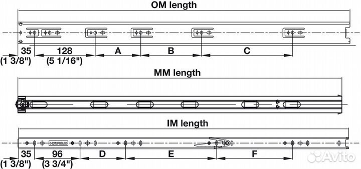 Направляющие шариковые 450 мм H-45, 432.21.974