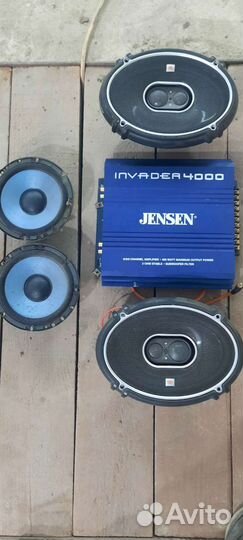 Усилитель jensen 4000 и 4 колонки JBL
