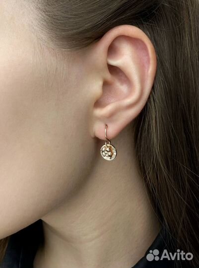 Золотые серьги СССР 583 проба 4.64 гр / бк