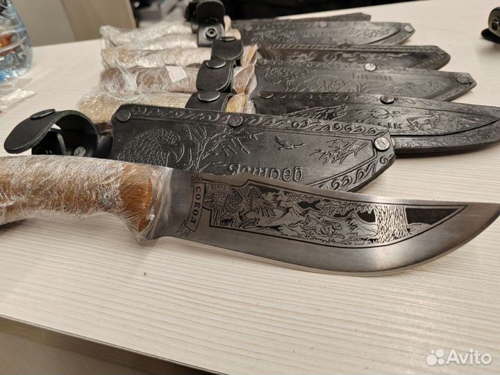 Нож охотничий Кизляр в кожаном чехле Сокол