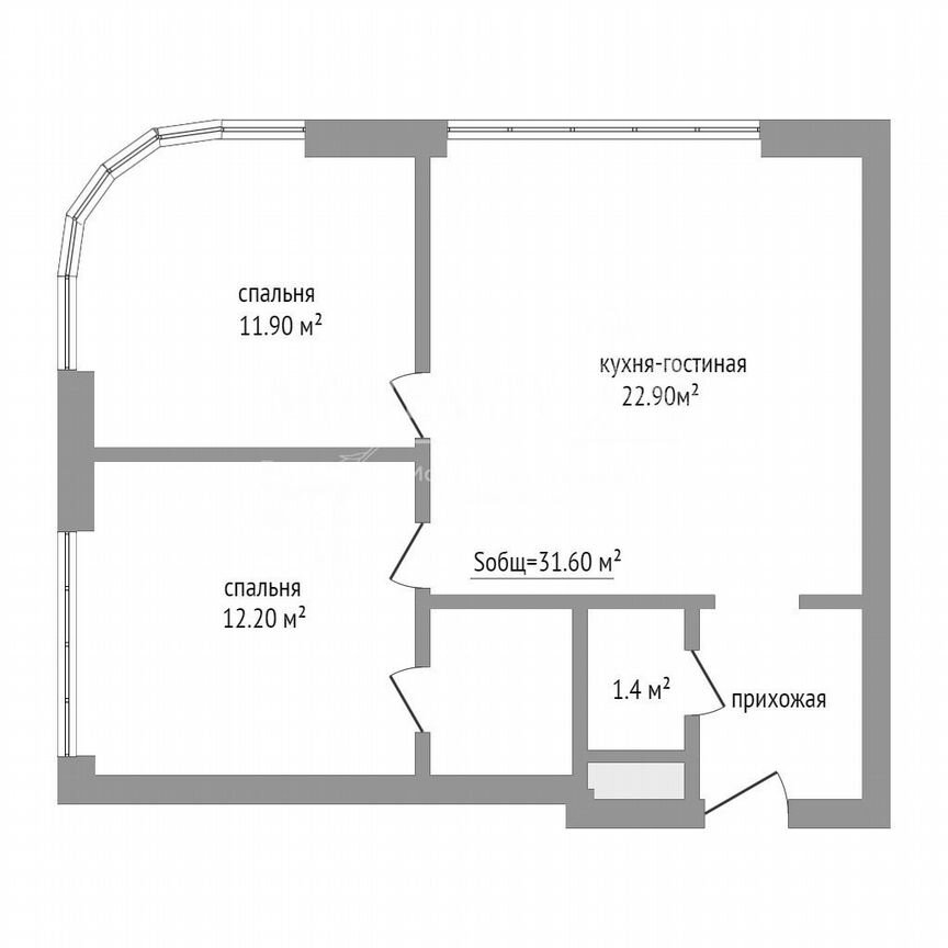 2-к. квартира, 54,7 м², 11/53 эт.