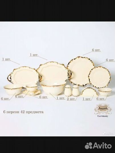 Чайно обеденный сервиз 