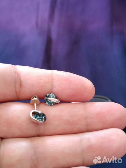 Серебряные серьги с фианитами