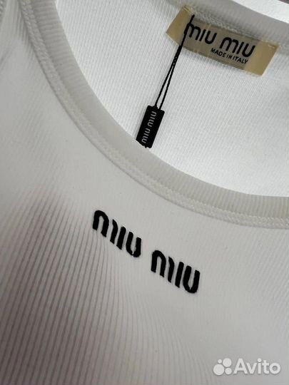 Майка miu miu белая lux