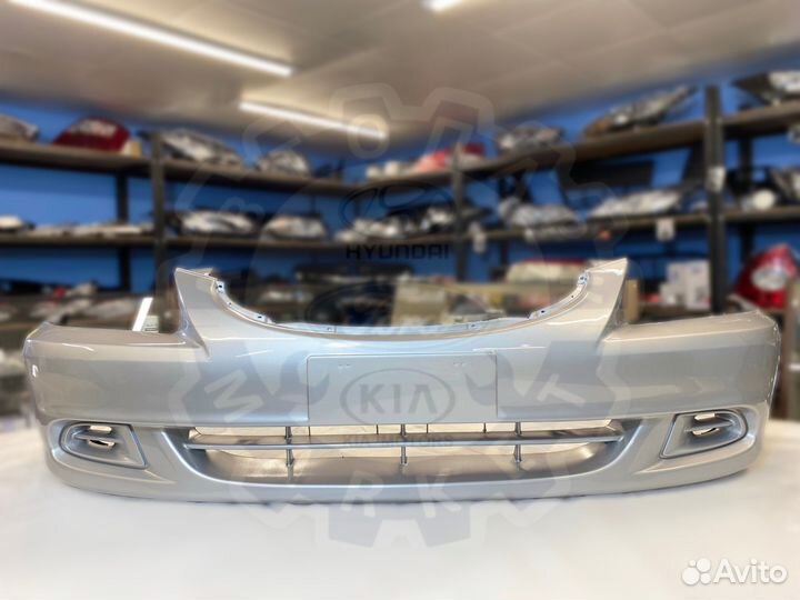 Бампер передний Hyundai Accent тагаз серебристый